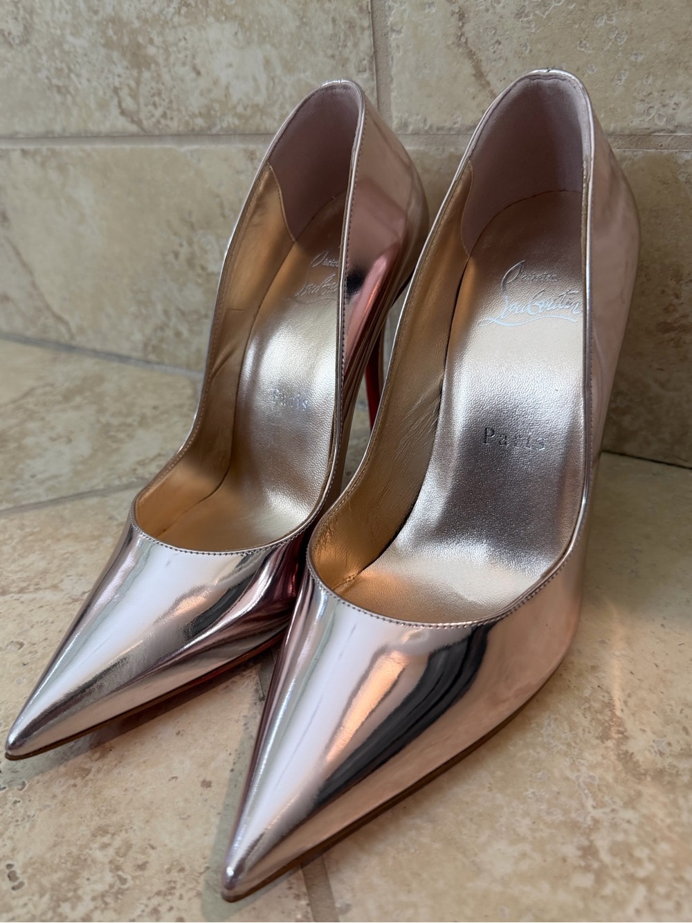 Women's Metallic blush pink Christian Louboutin Miss Z 100 - Picture 5 of 5